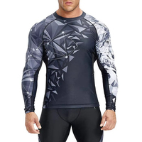 Couche de base de compression à manches longues sublimée personnalisée Vêtements de course à pied pour hommes MMA et vêtements de course respirants