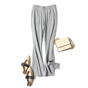 Pantalons en cachemire de laine de qualité supérieure pour femmes, écologiques, doux, respirants, décontractés, fermeture éclair, doublure en laine, broderie - Product Image 5