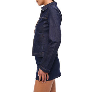 แจ็กเก็ตผ้ายีนส์ซิปคู่สำหรับผู้หญิง, เสื้อโค้ทผ้ายีนส์เข้ารูปมีซิปยืดได้สไตล์สตรีทแฟชั่นใน2025 - Product Image 5