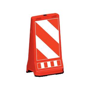 Poteau de signalisation routière flexible en plastique Ultra 90 cm avec réflecteur blanc et panneau pour cônes de signalisation - Product Image 1