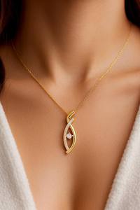 Pendentif charme infini en argent sterling 925 plaqué or Kanta Gems, pavé de CZ, élégant, minimaliste, collier chrétien unisexe - Product Image 6