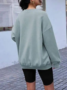 Sweat-shirt à capuche surdimensionné pour femme de qualité supérieure, imprimé et brodé sur le devant, 100% coton respirant et à séchage rapide - Product Image 6