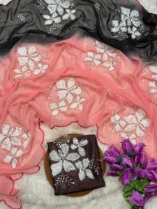 Magnifique collection de sari Georgette Seqwance pour femme - Product Image 4