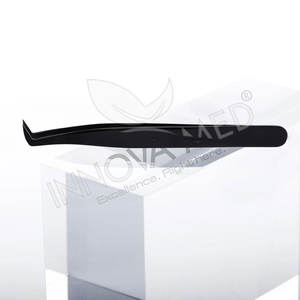 Pinzas de punta de fibra de 90 grados de alta precisión, pinzas antiestáticas de Pakistán, pinzas de acero inoxidable, extensiones de pestañas, logotipo personalizado - Product Image 5