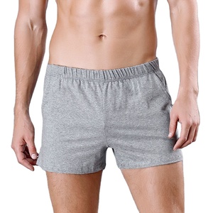 Pantalones cortos de verano para hombre de calidad superior 100% tela de malla de algodón estilo Cargo con bolsillo Boxer Look cintura elástica teñida lisa - Product Image 3