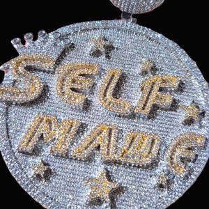 Pendentif en argent sterling S925 plaqué or blanc 14 carats bijoux hip hop glacés pendentif en diamant personnalisé avec breloques en acier - Product Image 6