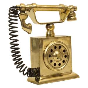 Téléphones en laiton fabriqués à la main de haute qualité pour bureau à domicile finition plaquée or matériau ABS petit moyen filaire-pour hôtels - Product Image 5