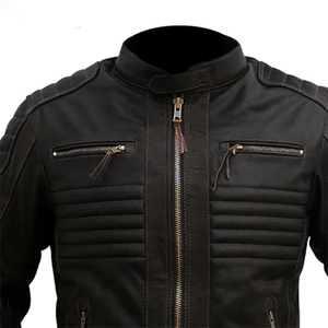 Chaqueta de Motociclista de Cuero para Hombre, Cómoda y de Alta Calidad, Disponible al por Mayor, Antiarrugas, Color Negro - Product Image 4