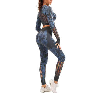 Women's Gym & Yoga Sportswear Elastic Waist Workout Sets <b>with</b> Printed <b>Tight</b> Leggings for Running & Push Fitness Wear - Product Image 3