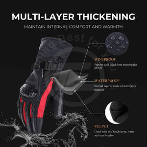 ถุงมือหนังแบบเต็มนิ้วกันลื่นสำหรับแข่งรถในฤดูหนาวรุ่นล่าสุดสำหรับกีฬากลางแจ้งและแข่งรถมอเตอร์ไซด์ - Product Image 2