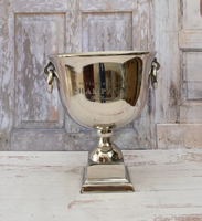 Seau à vin et à glace carré en aluminium argenté, durable et facile à nettoyer, en forme de trophée, pour fêtes et clubs, en gros, d'Inde