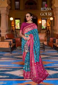 La migliore collezione sari camicetta Patola Shari stampata a mano in morbida seta abbigliamento etnico indiano fornitore di moda donna da Surat India - Product Image 4