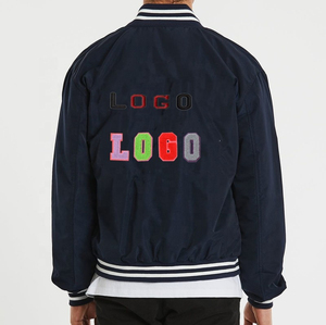 แจ็กเก็ตเบสบอลทีมตัวแทนออกแบบเองขนแกะสีดำพร้อมแขนเสื้อหนังแกะสีขาวสำหรับฤดูหนาว - Product Image 5