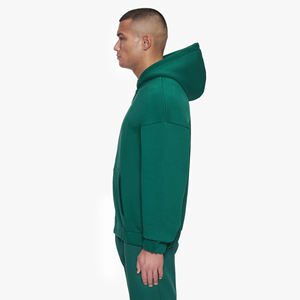 Vente en gros de sweats à capuche zippés en molleton pour hommes, coupe oversize, avec impression par décoloration, logo personnalisé, épaules tombantes, style décontracté, grandes tailles - Product Image 2