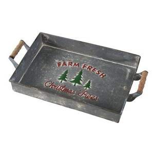 Decoración de bandeja de Feliz Navidad pintada a mano de la mayoría de las tendencias Bandeja de servicio de estilo de arte moderno único con asas de metal El mejor costo - Product Image 6