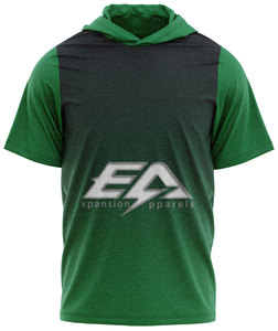 Sweat à capuche léger à manches courtes pour homme, impression de logo personnalisée, qualité hiver, 100% polyester, séchage rapide, respirant, personnalisable - Product Image 2