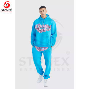 Sweat à capuche personnalisé de haute qualité XXL surdimensionné avec impression bouffante Ensemble de vêtements de sport décontractés d'hiver pour hommes avec logo Survêtement à capuche - Product Image 1
