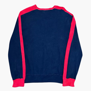 <b>Men's</b> Navy Sweatshirt With Striped Sleeves Crew Neck Cotton Balended Casual Basics Top <b>For</b> <b>Men</b> - Product Image 2