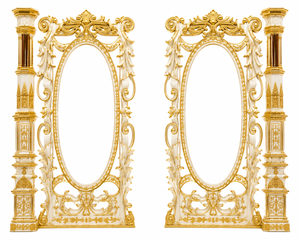 Décor de scène de style Bollywood classique blanc et or, toile de fond de réception indienne de luxe avec piliers et panneaux sculptés, pour mariage indien aux États-Unis - Product Image 6