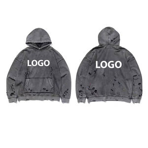 Sudaderas con capucha desgastadas para hombre de la mejor calidad, 100% básicos de algodón, nuevo diseño elegante para la temporada de invierno, cuello con capucha de patrón sólido - Product Image 6