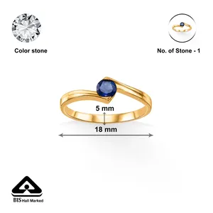 Anillo Ajustable de Oro Azul con Circonita para Ella - Regalo de Aniversario Moderno - Product Image 6
