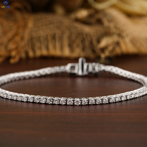 4.41 CT Rond Brillant Coupe Diamant Tennis Bracelet 18k Or Blanc Cvd/Hpht Diamant Bijoux - Product Image 1