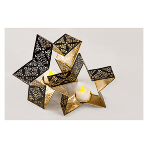 Grand bougeoir décoratif en métal robuste et élégant, parfait pour une utilisation votive et chauffe-cire et un éclairage domestique élégant - Product Image 4