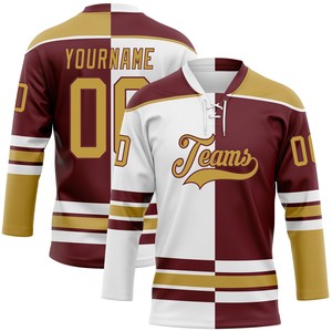 Maillot de hockey sur glace personnalisable, léger, antibactérien, 100% polyester, séchage rapide, col à lacets, nom de l'équipe sur le devant, logo unisexe - Product Image 5