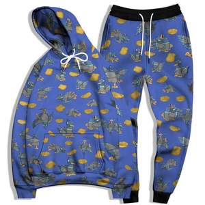 Sudadera con capucha y pantalones con estampado de pañuelo 3D para hombre, chándal de dos piezas, conjunto de ropa deportiva informal de otoño - Product Image 1