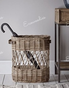 Eco-Friendly Handwoven Bamboo Umbrella Stand Wicker Rattan <b>Basket</b> Weave Design for Wardrobe <b>Storage</b> Home Decoration - Product Image 6