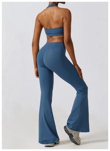 ชุดออกกำลังกายสองชิ้นสำหรับผู้หญิงชุดครอปเสื้อกล้ามและเลกกิ้งออกกำลังกายเข้ายิมสวมใส่สบายออกแบบได้ตามต้องการ - Product Image 4