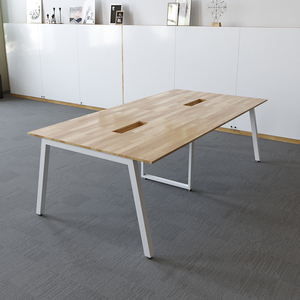 Modern Minimalist 240x120 Steel Leg Conference <b>Table</b> for Hotel/<b>Office</b>/Dining Wood/MDF HBAT012 - Product Image 1