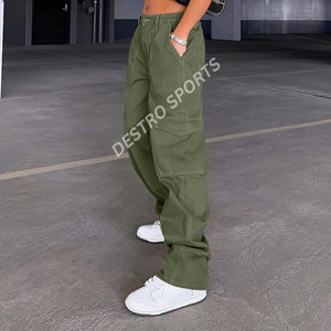 กางเกงคาร์โก้ผ้าฝ้าย100% ของผู้ชายชุดออกกำลังกายกลางแจ้งลำลองเอวกลาง2025สไตล์ล่าสุด - Product Image 3