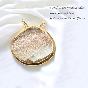 12mm Rose Tourmaline Coeur Pierres Précieuses Lunette Réglage 925 Argent Sterling Religieux DIY Connecteur Collier Faire Fine Pendentifs - Product Image 3