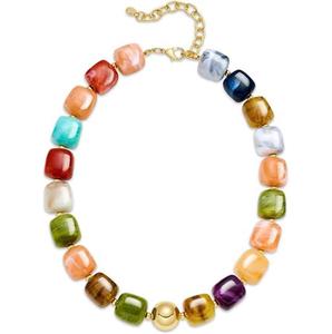 Hot-selling multi-color Resin <b>Beaded</b> <b>Necklaces</b> fashionable and versatile women's choker <b>necklace</b> - Product Image 1