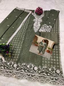 Traje Salwar de Moda para Mujer Musulmana 2026, de Georgette y Seda, Reversible, con Piel Sintética, Bordado en Ambos Lados, Estilo Indio, Listo para Usar - Product Image 6