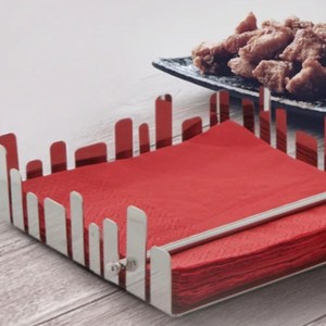 Servilletero urbano de acero inoxidable, diseño de barricadas de trabajo, hermosos accesorios de mesa de comedor de madera acrílica para - Product Image 4
