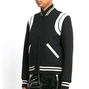 Nouvelle veste universitaire pour femmes de style streetwear à manches longues, concevez votre propre veste universitaire confortable pour femmes en vente - Product Image 6