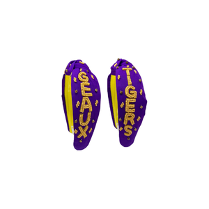 Bandeau en crêpe pur, fait main, noué et perlé, brodé, de la collection Ap Curated Couture - Accessoire de mode féminin durable et écologique - Product Image 3