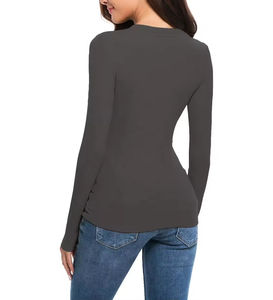 Camisas de Manga Larga a la Moda para Mujer, Servicio OEM, Hechas a Medida, Poliéster/Algodón, Impresión Personalizada, Ecológicas y Ligeras - Product Image 4