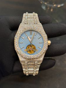 Montre en or avec diamants, édition limitée de luxe unisexe, cadran de 41 mm, bracelet en acier inoxydable de 20 mm, résistante à l'eau, best-seller de Jewelux - Product Image 2