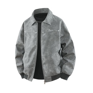 Chaqueta Casual de Invierno para Hombre, Ajustada, de Cuero PU Personalizado, con Cuello Alto y Logotipo Frontal, Duradera, Estilo Urbano, Venta al Por Mayor - Product Image 4