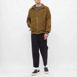 Veste en polaire sherpa pour homme sur mesure OEM, haute qualité, poches latérales, col montant, fermeture éclair, streetwear, décoration en fourrure, vente en gros - Product Image 4