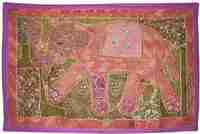 Pesona Bohemian: Permadani Gantung Dinding Gajah Kain Sari Antik Permadani Dinding, Permadani Dinding Antik India, Bohemian