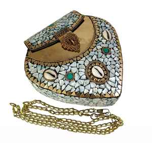 Latest Design Best Selling Metal Trendy Clutch Bag Mosaic <b>Handbag</b> for Women at Wholesale Price From India - Product Image 4