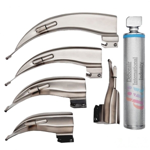 Juego de laringoscopio Macintosh de fibra óptica de acero inoxidable eléctrico al mejor precio de 5 cuchillas para uso en clínicas hospitalarias de Debonairii - Product Image 1