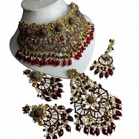Vente en gros Nouveauté Haute Qualité Luxe Élégant Vintage Bohème Indien Mariage Fiançailles Mariée Ethnique Plaqué Or Entièrement Sertie de Pierres Turquoise