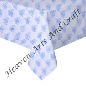 Mantel Premium con estampado de bloques de mano de algodón 100%, mantel cuadrado de algodón de lino para comedor, mantel cuadrado - Product Image 2