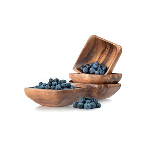Ensemble de 6 bols à collation en bois au design vintage, naturels, pour servir le petit-déjeuner lors de fêtes - Product Image 3