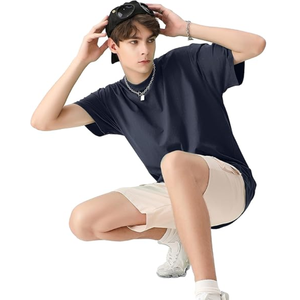 Camiseta pesada de gran tamaño de algodón 100% de alta calidad, camiseta pesada con estampado personalizado, camiseta lisa en blanco para hombre - Product Image 4